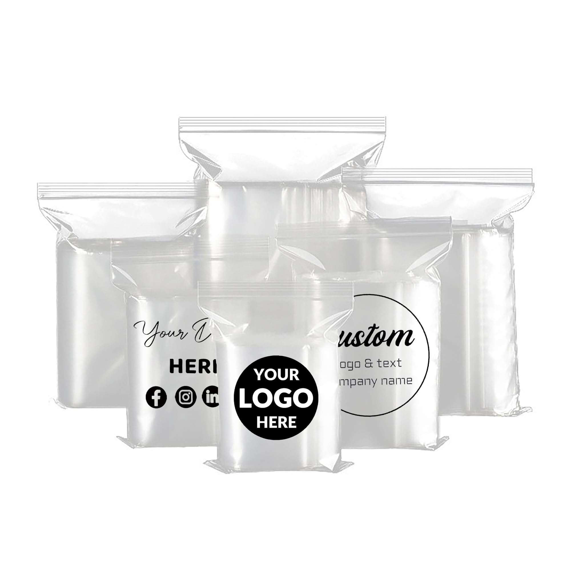 Amazon.com: Custom Clear Resealable Zip Poly Bags for Small